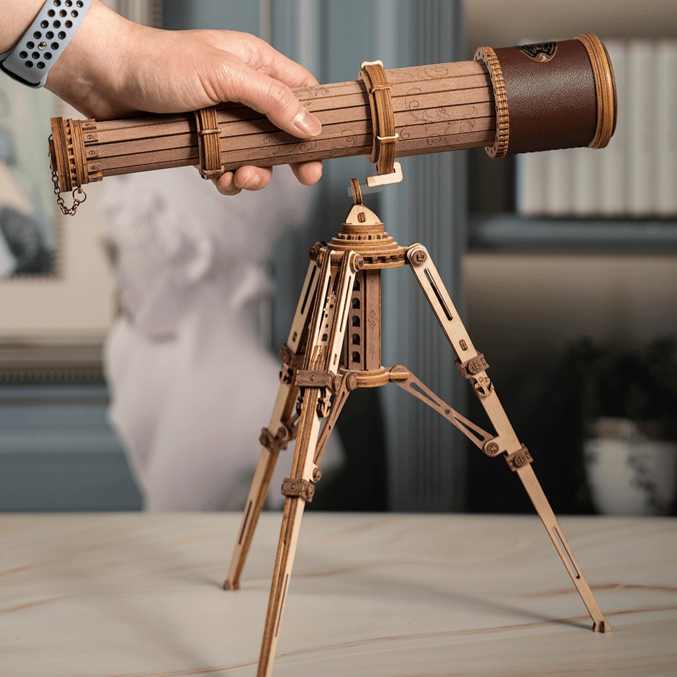 [BẢN QUỐC TẾ TIẾNG ANH] Đồ chơi Lắp ráp gỗ 3D Mô hình Kính thiên Văn Robotime Monocular Telescope ST004