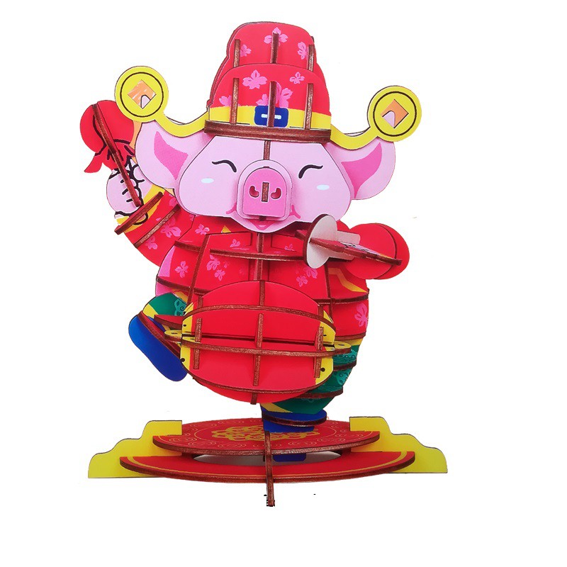 Đồ chơi lắp ráp gỗ 3D Mô hình Heo Vàng Golden Pig