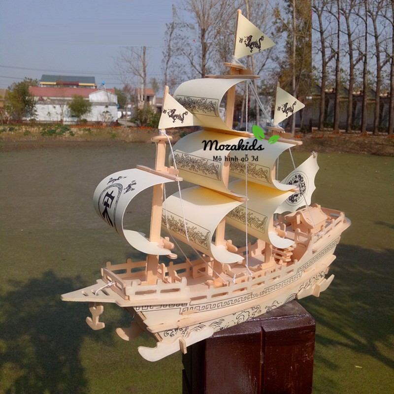 Đồ chơi lắp ráp gỗ 3D Mô hình Thuyền buồm Smooth Sailing