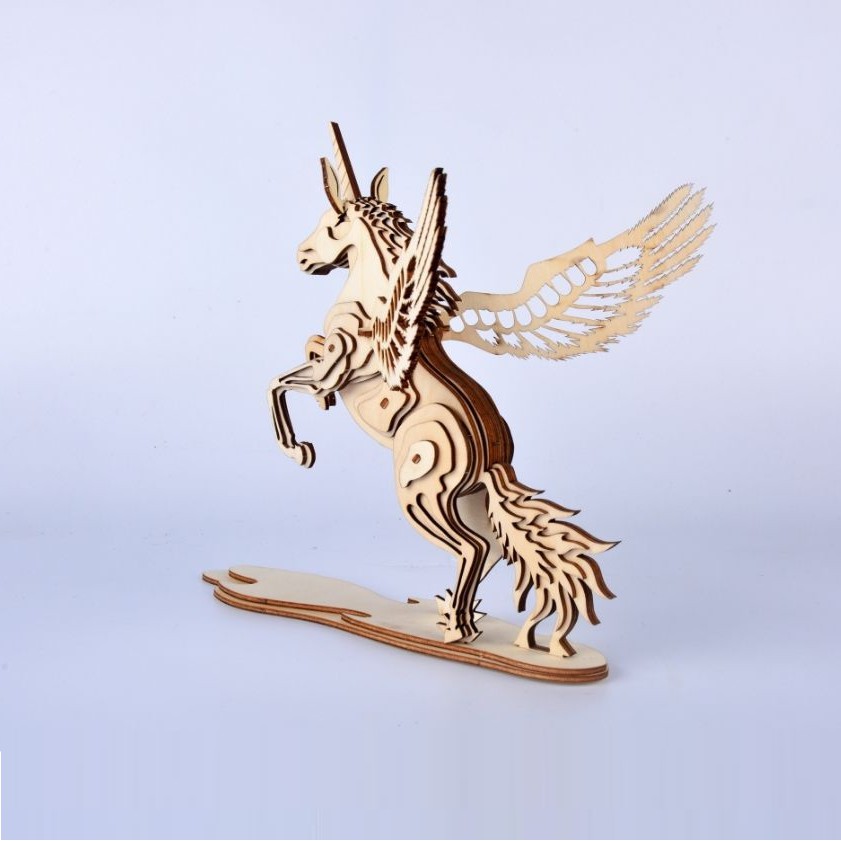 Đồ chơi lắp ráp gỗ 3D Mô hình Kỳ lân Unicorn Laser