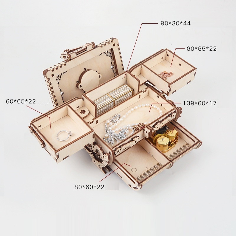Mô hình Chuyển động Hộp Trang sức cổ Antique Box T707d Uguter Loại thường