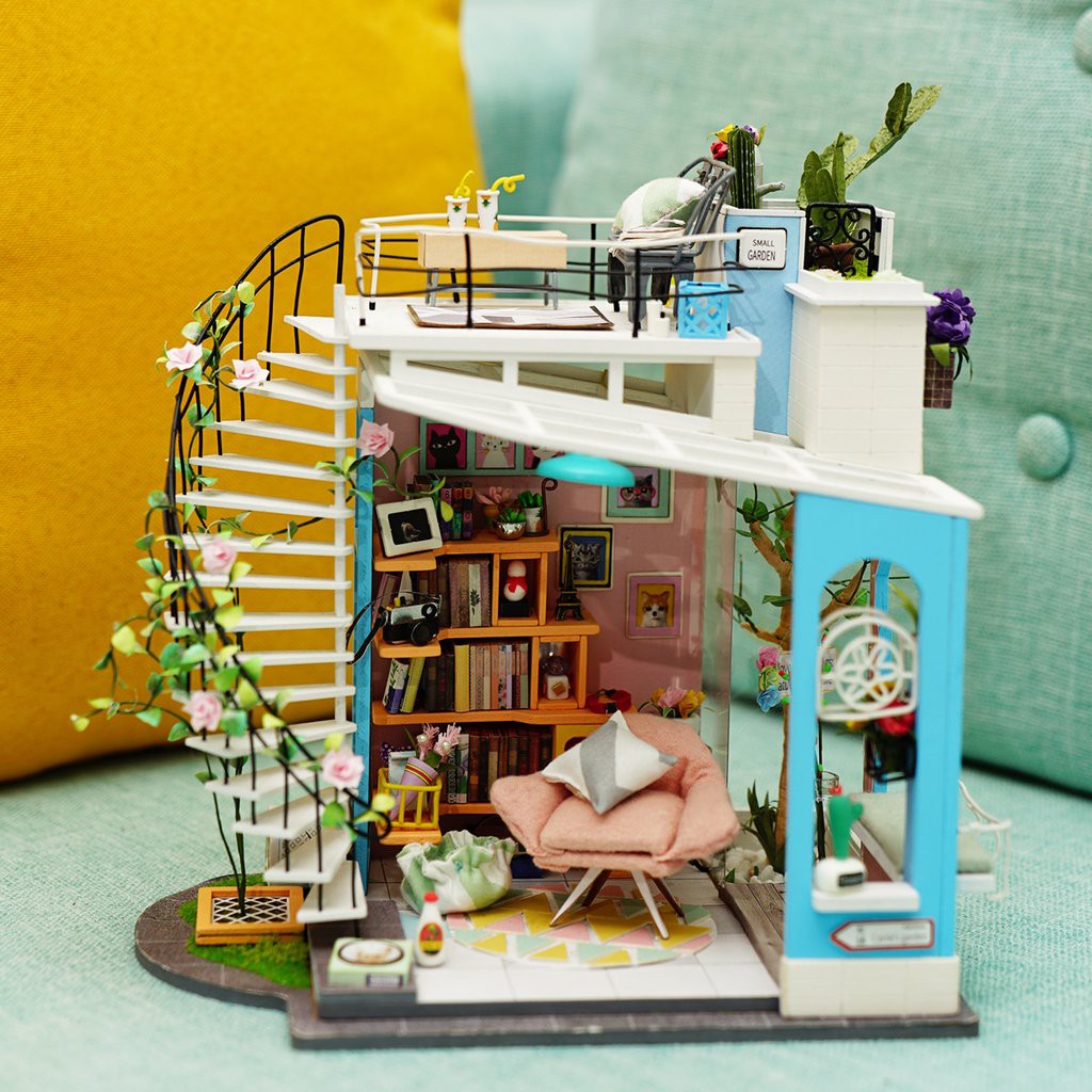 [BẢN XUẤT KHẨU TIẾNG ANH] Mô hình nhà DIY Doll House Robotime Dora's Loft DG12 Kèm Bộ dụng cụ và Keo dán