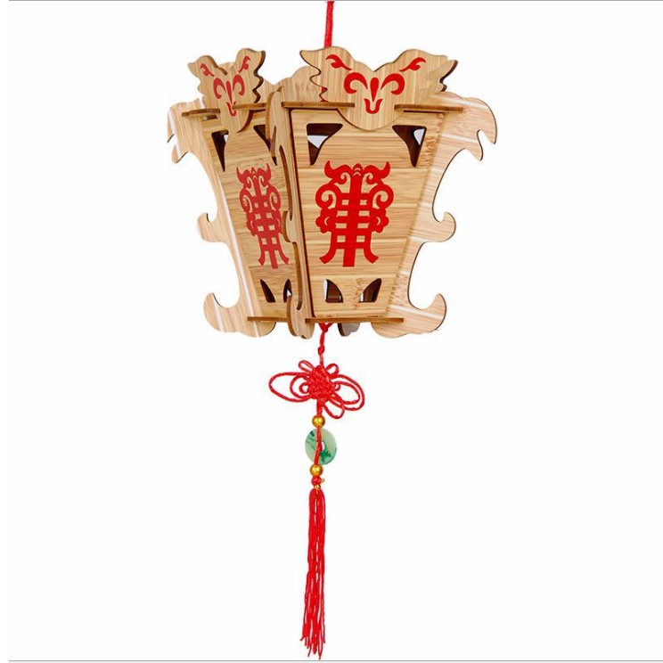 Đồ chơi lắp ráp gỗ 3D Mô hình Đèn Lồng hình Tam Giác ngược R-9003 Laser