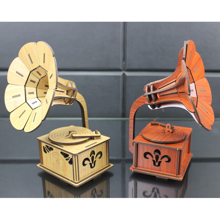 Đồ chơi lắp ráp gỗ 3D Mô hình Máy Hát R-9093