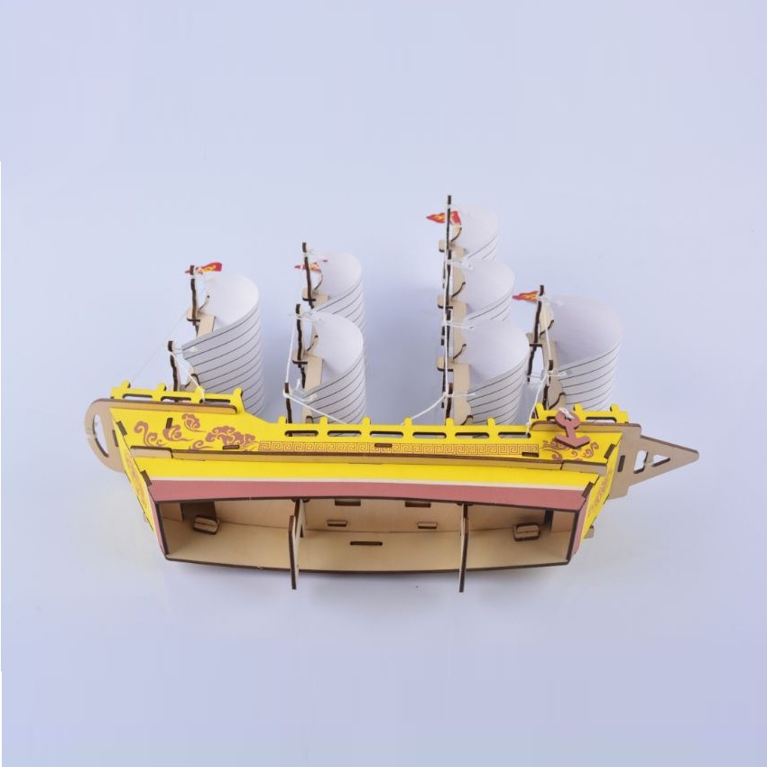 Đồ chơi lắp ráp gỗ 3D Mô hình Thuyền Silk Merchant Ship Laser