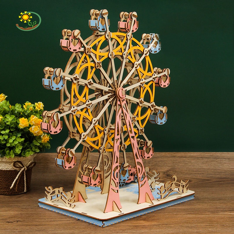 Đồ chơi lắp ráp gỗ 3D Mô hình Bánh xe Ferris HK02
