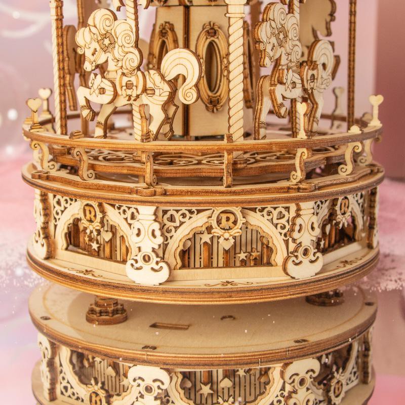 Mô hình Hộp nhạc Romantic Carousel AMK62 Mechanical Music Box