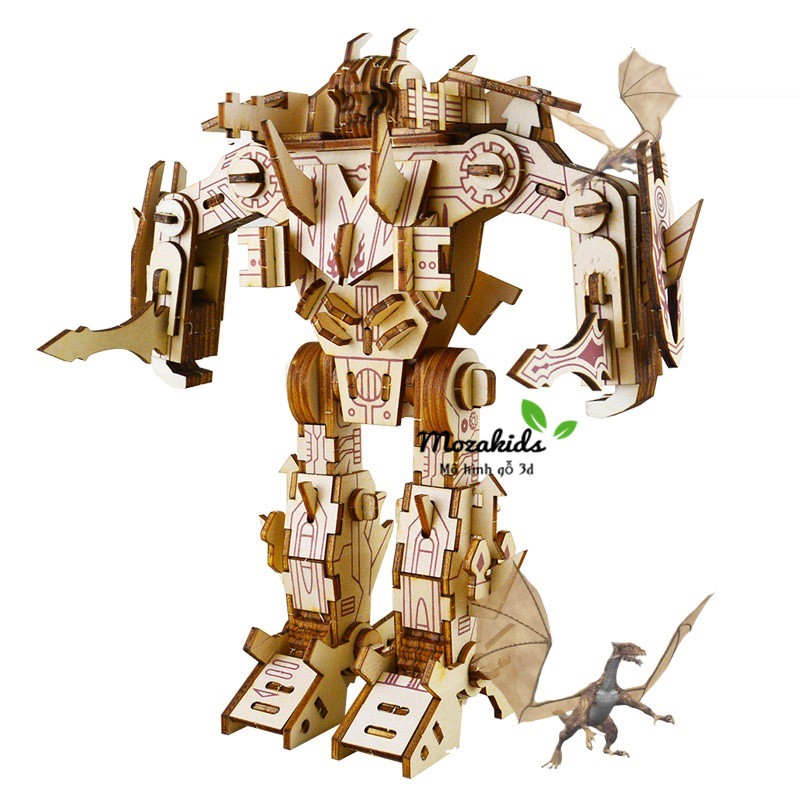 Đồ chơi lắp ráp gỗ 3D Mô hình Robot Bumblebee Laser