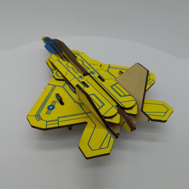 Đồ chơi lắp ráp gỗ 3D Mô hình Máy bay F-22 Raptor Laser TB-A021