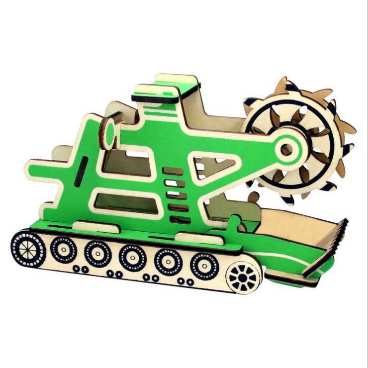 Đồ chơi lắp ráp gỗ 3D Mô hình Xe Mine Car Laser LC-P468