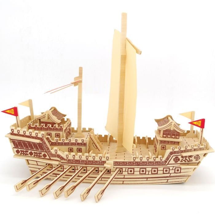 Đồ chơi lắp ráp gỗ 3D Mô hình Thuyền mái Chèo AW-023