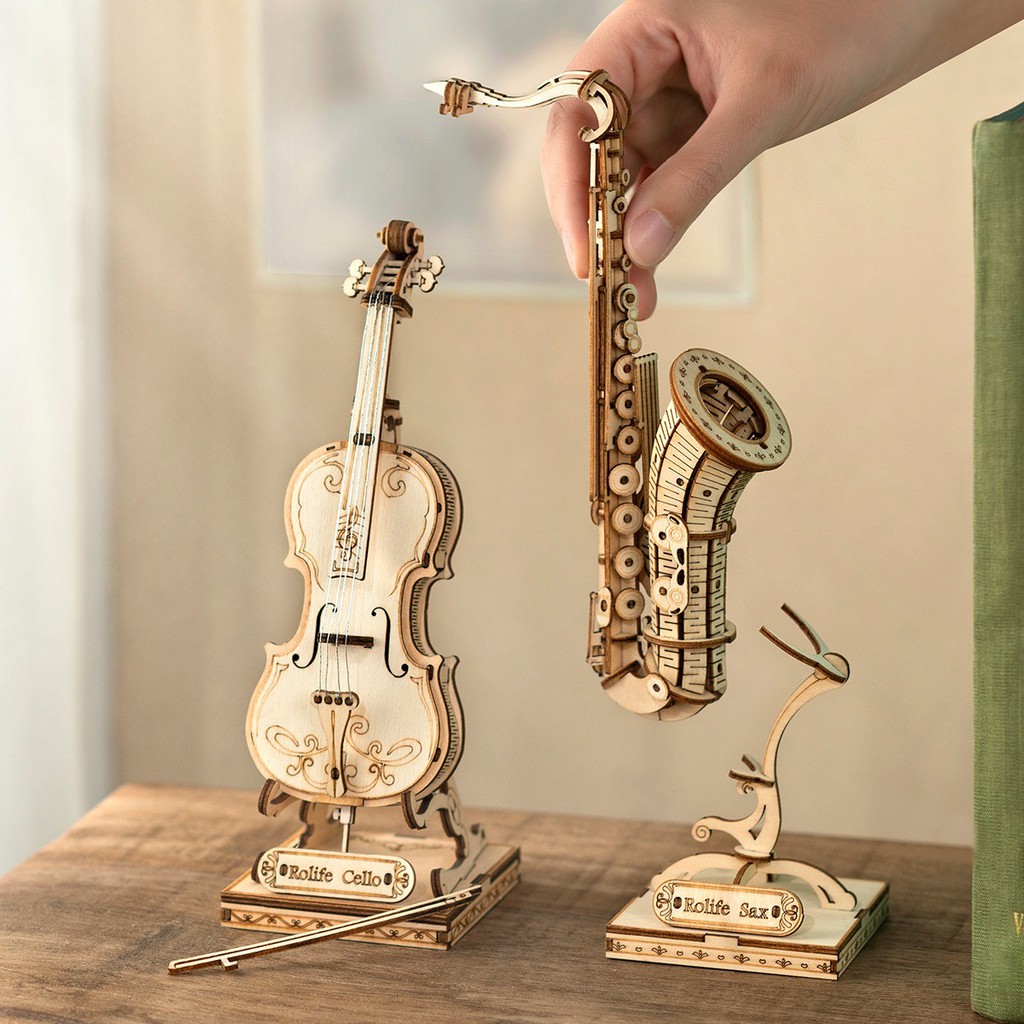 [BẢN XUẤT KHẨU TIẾNG ANH] Đồ chơi lắp ghép gỗ 3D Mô hình Nhạc cụ Robotime Music Instrument TG309 - TG411