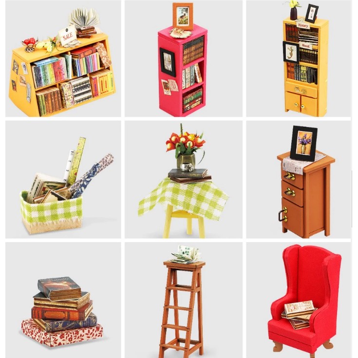 [BẢN QUỐC TẾ TIẾNG ANH] Đồ chơi lắp ráp gỗ 3D Mô hình Nhà DIY Doll House Sam's Study DG102 Robotime