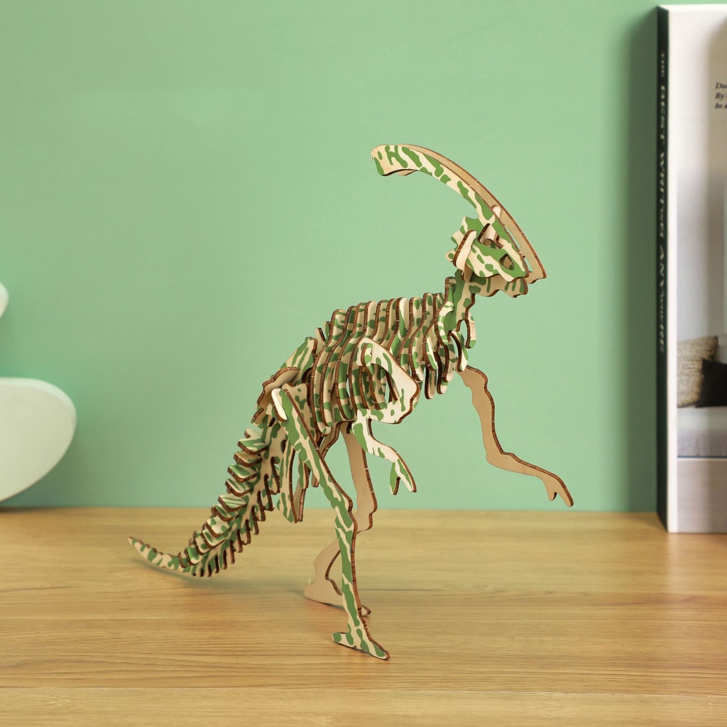 Đồ chơi lắp ráp gỗ 3D Mô hình Khủng long Parasaurolophus Laser TB-A034