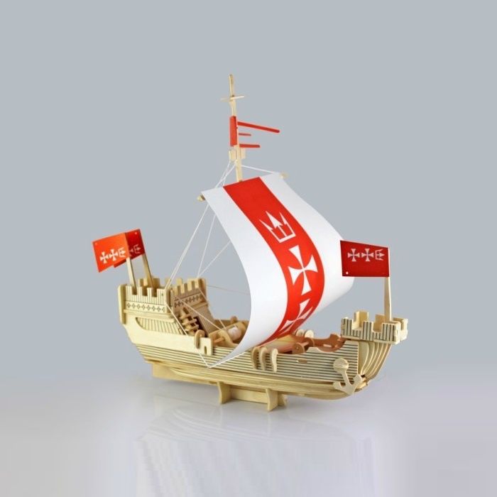 Đồ chơi lắp ráp gỗ 3D Mô hình Thuyền buồm Santa Maria Spanish Gallen