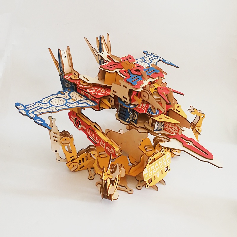 Đồ chơi lắp ráp gỗ 3D Mô hình Robot Transformers BZQ-042 Laser