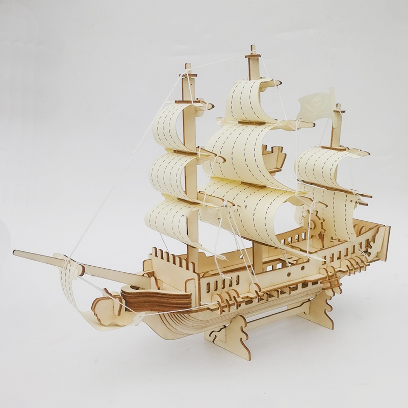 Đồ chơi lắp ráp gỗ 3D Mô hình Tàu Cướp Biển Pirate Ship