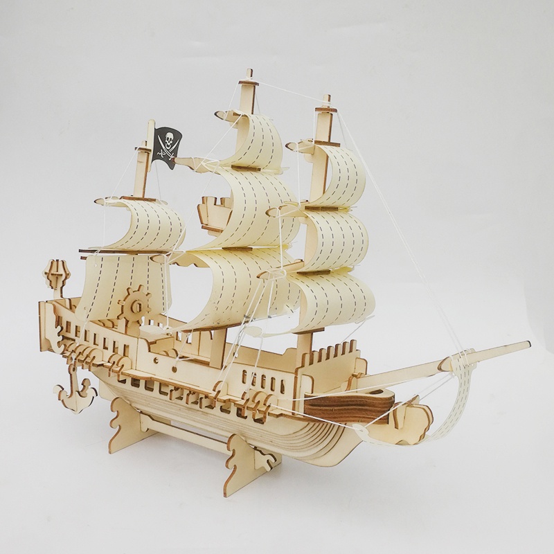 Đồ chơi lắp ráp gỗ 3D Mô hình Tàu Cướp Biển Pirate Ship