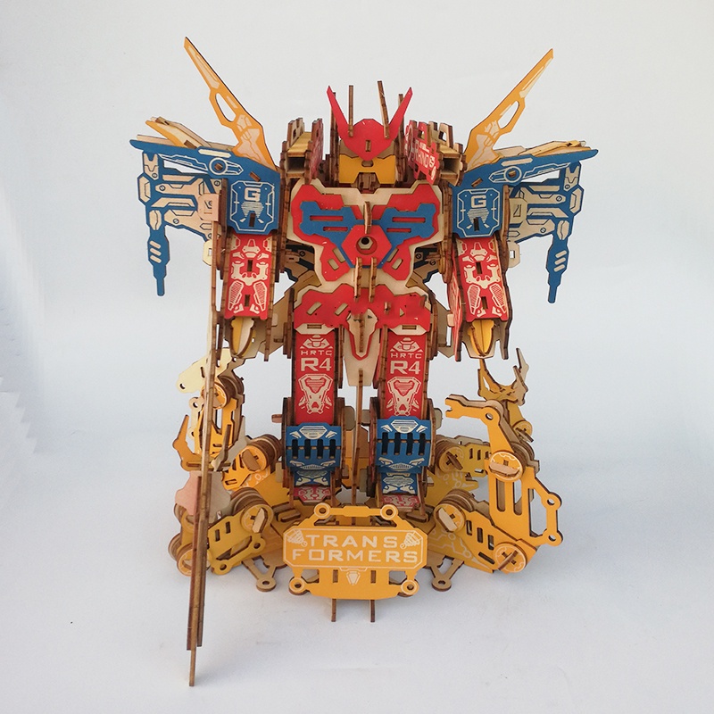 Đồ chơi lắp ráp gỗ 3D Mô hình Robot Transformers BZQ-042 Laser