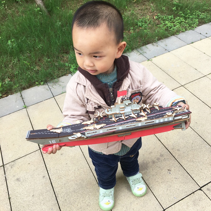 Đồ chơi lắp ráp gỗ 3D Mô hình Tàu sân Bay AirCraft Carrier Laser LC-GP467