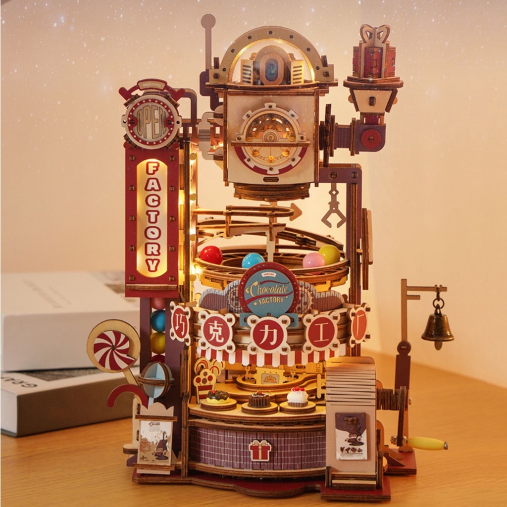 [BẢN QUỐC TẾ TIẾNG ANH] Mô hình Cơ động học Nhà máy Sô Cô La Chocolate Factory LGA02 Robotime