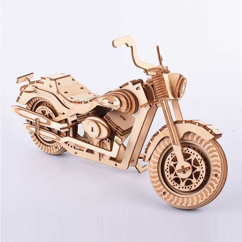 Đồ chơi lắp ghép gỗ 3D Mô hình Xe Motor Dyna Harley XB-G004 Laser