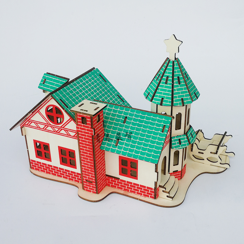 Đồ chơi lắp ráp gỗ 3D Mô hình Cửa hàng Giáng Sinh