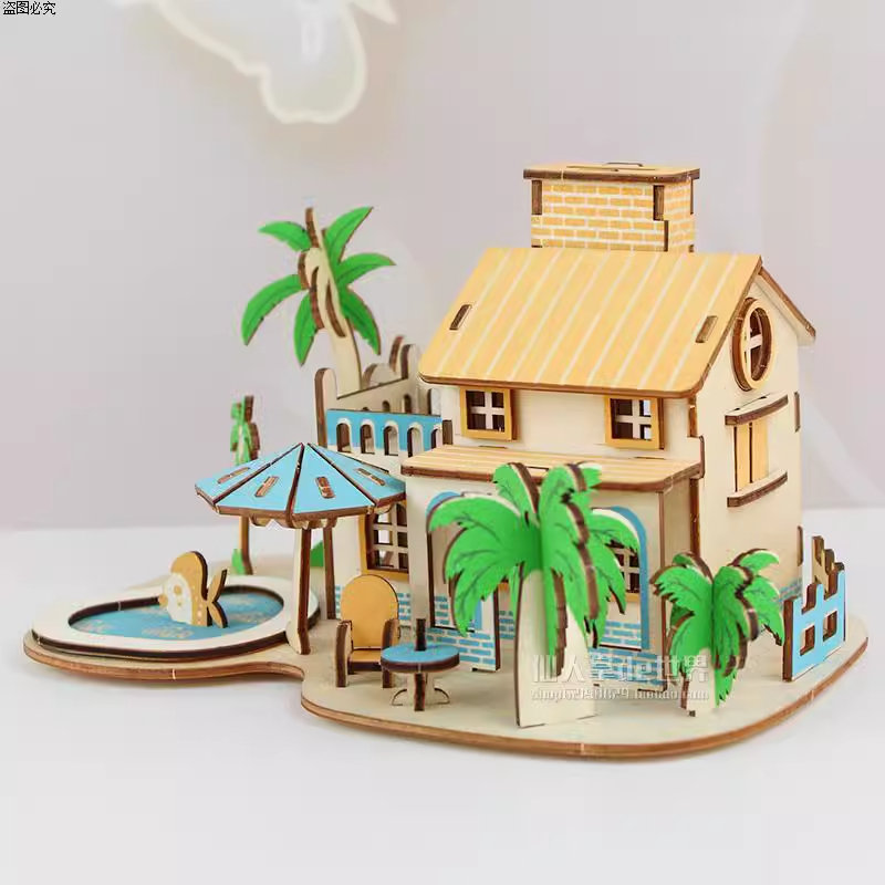 Đồ chơi lắp ghép gỗ 3D Mô hình Nhà gỗ Building Series Laser Khu Vườn Bí Mật