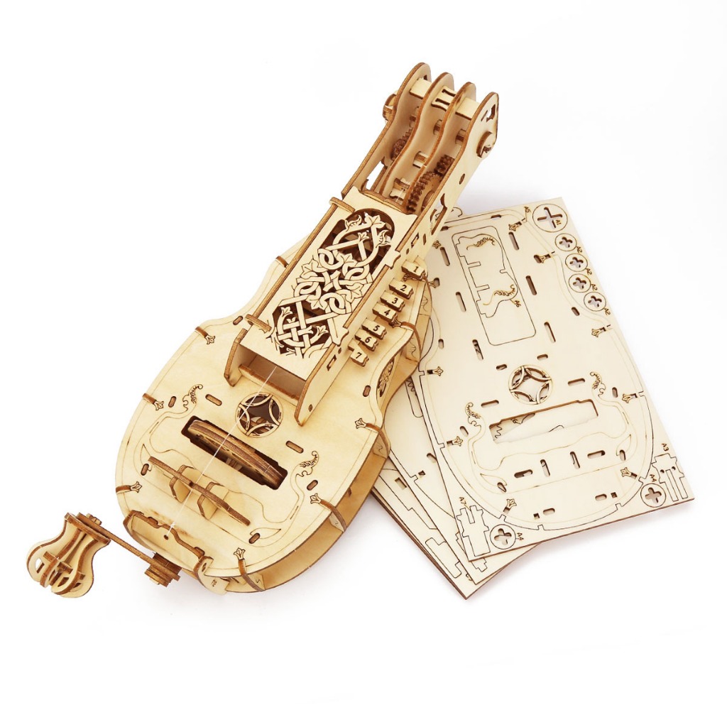 Đồ chơi lắp ghép gỗ 3D Mô hình Chuyển động Đàn Hurdy Gurdy