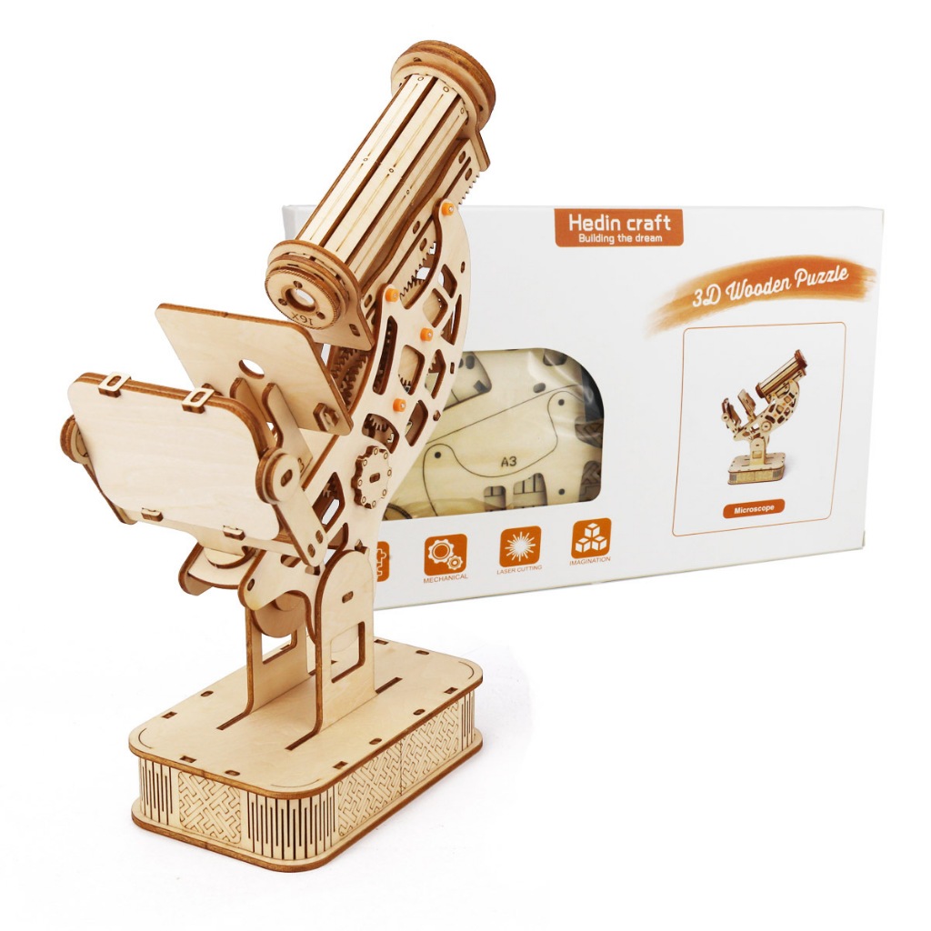 Đồ chơi lắp ghép gỗ 3D Mô hình Kính Hiển Vi Microscope
