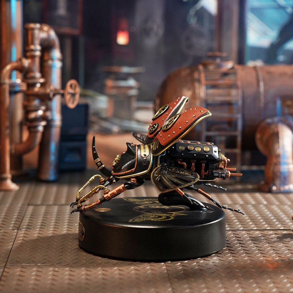 [BẢN QUỐC TẾ TIẾNG ANH] Mô hình Sinh vật Cơ động học Bọ Trinh Thám Tê Giác Rhinoceros Beetle MI01 Robotime