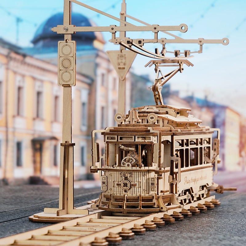 [BẢN QUỐC TẾ TIẾNG ANH] Mô hình Cơ động học Xe điện Thành phố City Tram LK801 Robotime