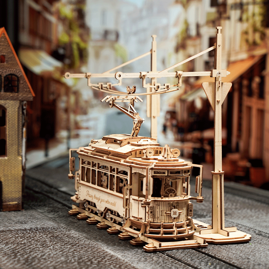 [BẢN QUỐC TẾ TIẾNG ANH] Mô hình Cơ động học Xe điện Thành phố City Tram LK801 Robotime