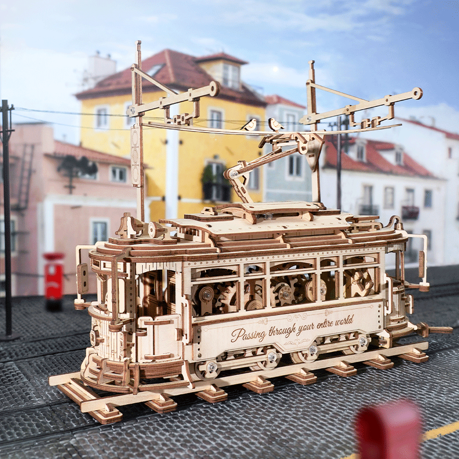 [BẢN QUỐC TẾ TIẾNG ANH] Mô hình Cơ động học Xe điện Thành phố City Tram LK801 Robotime