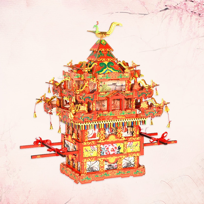 Đồ chơi lắp ghép gỗ 3D Mô hình Kiệu Hoa Cô Dâu Bridal Sedan Chair HG-J018