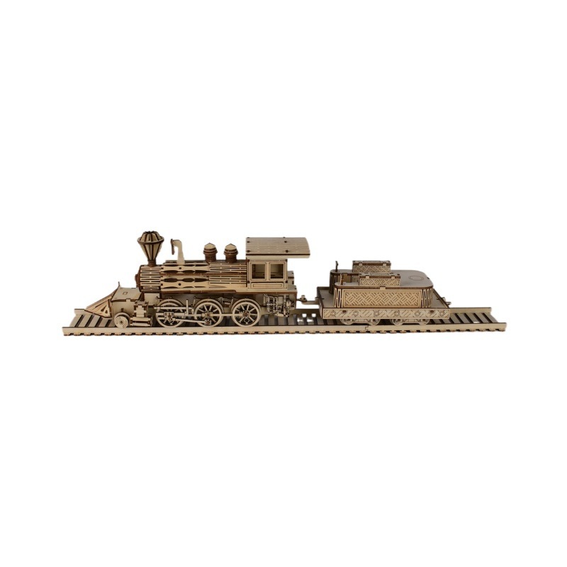 Đồ chơi lắp ghép gỗ 3D Mô hình Tàu Hơi Nước Steam Train HB11 Laser