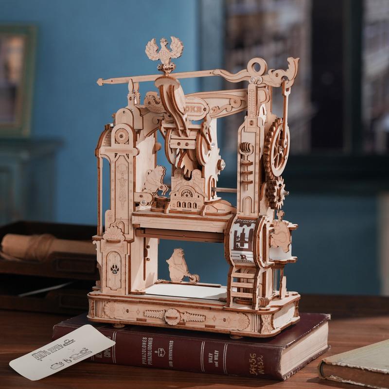 [BẢN QUỐC TẾ TIẾNG ANH] Mô hình Cơ động học Máy In Cổ điển Classic Printing Press LK602 Robotime