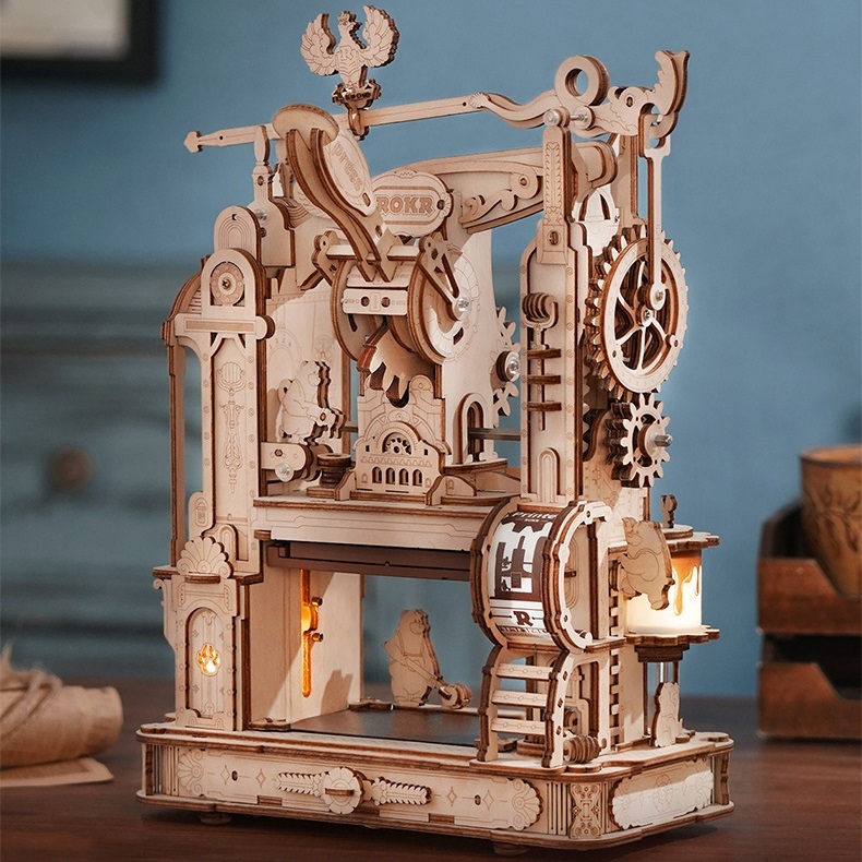 [BẢN QUỐC TẾ TIẾNG ANH] Mô hình Cơ động học Máy In Cổ điển Classic Printing Press LK602 Robotime