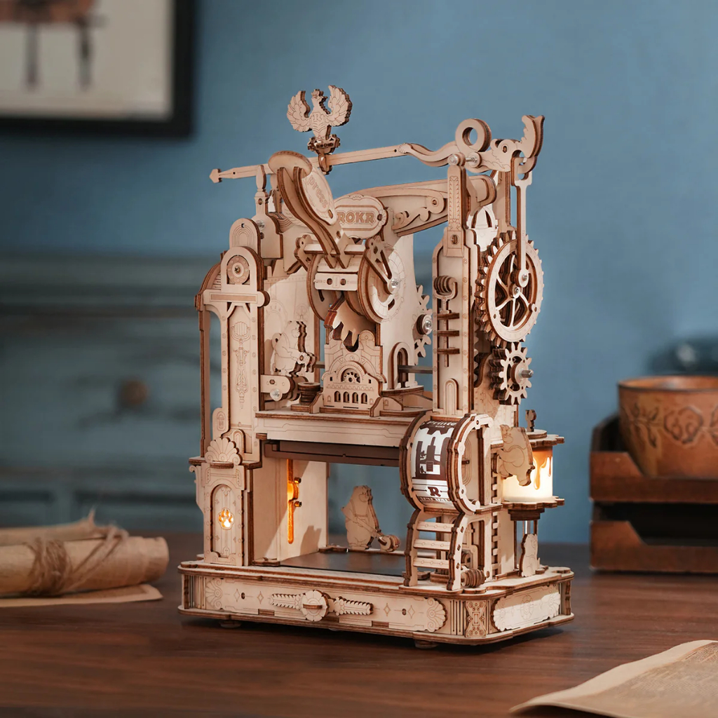 [BẢN QUỐC TẾ TIẾNG ANH] Mô hình Cơ động học Máy In Cổ điển Classic Printing Press LK602 Robotime