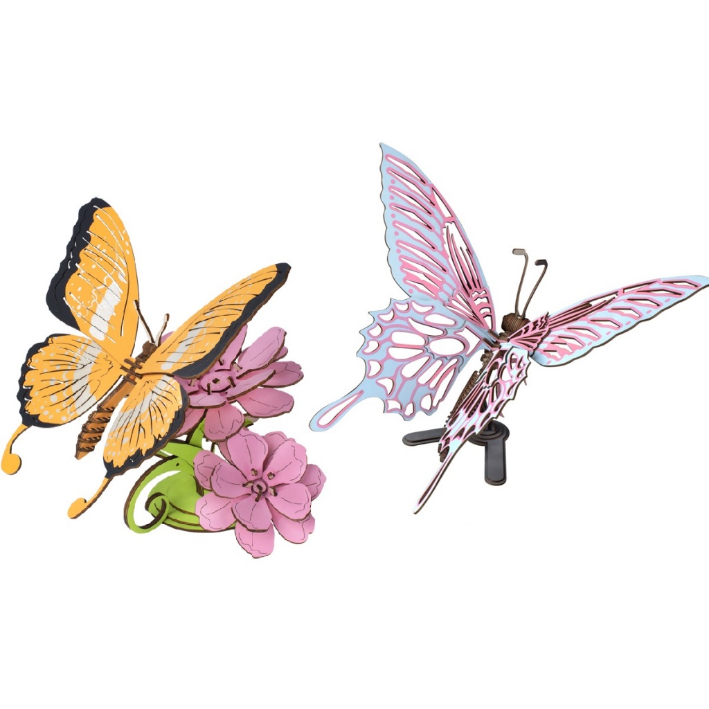 Đồ chơi lắp ghép gỗ 3D Mô hình Con Bướm Butterfly Laser