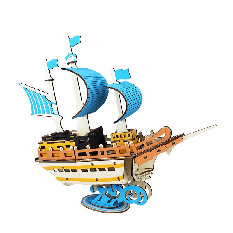 Đồ chơi lắp ghép gỗ 3D Mô hình Thuyền buồm Riding the Waves Laser