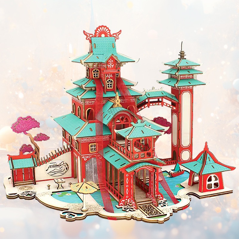 Đồ chơi lắp ghép gỗ 3D Mô hình Castle in the Sky - Fantasy Laser