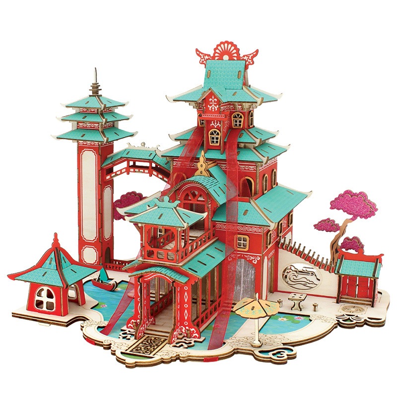 Đồ chơi lắp ghép gỗ 3D Mô hình Castle in the Sky - Fantasy Laser