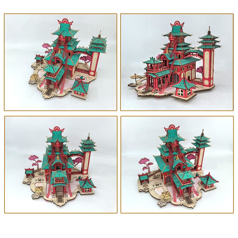 Đồ chơi lắp ghép gỗ 3D Mô hình Castle in the Sky - Fantasy Laser
