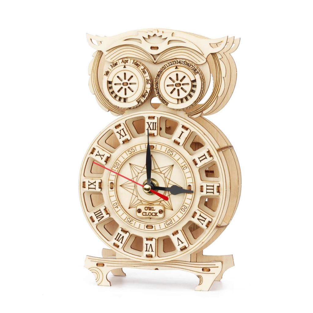 Đồ chơi lắp ghép gỗ 3D Mô hình Đồng Hồ Cú Owl Clock H612