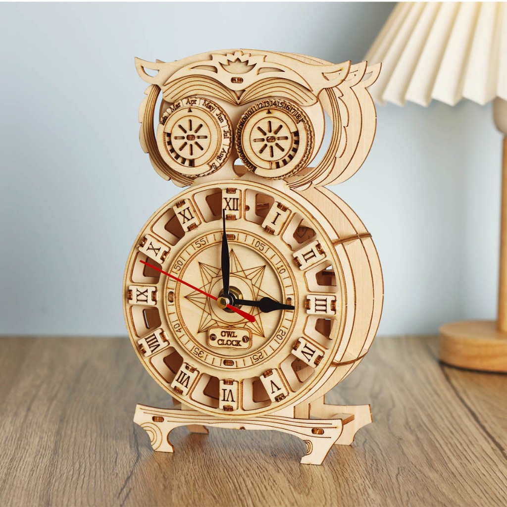 Đồ chơi lắp ghép gỗ 3D Mô hình Đồng Hồ Cú Owl Clock H612