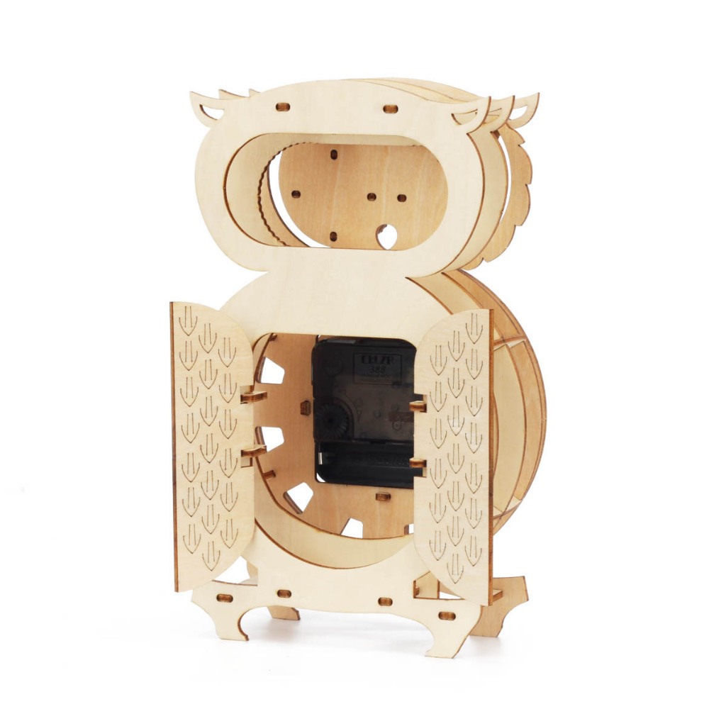 Đồ chơi lắp ghép gỗ 3D Mô hình Đồng Hồ Cú Owl Clock H612