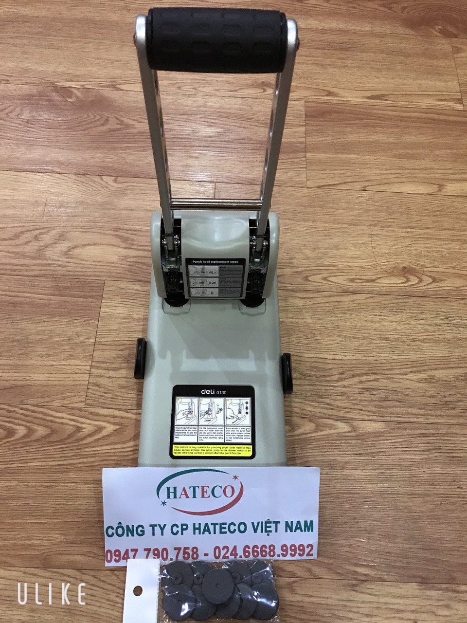 MÁY ĐỤC LỖ 100 TỜ DELI 0130( ĐỤC LỖ 0130 DELI) HÀNG CHÍNH HÃNG DẬP 2 LỖ 0130