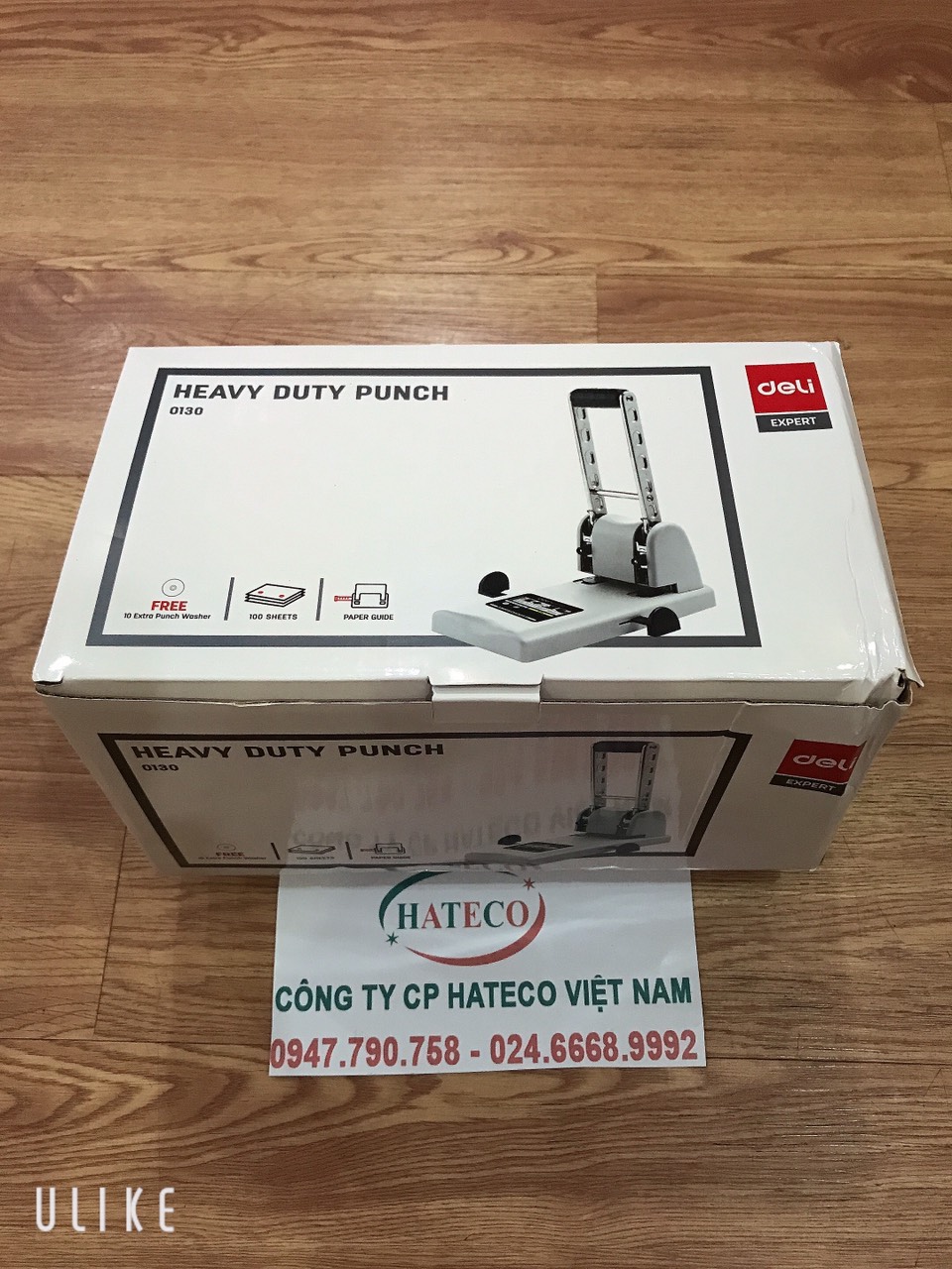 MÁY ĐỤC LỖ 100 TỜ DELI 0130( ĐỤC LỖ 0130 DELI) HÀNG CHÍNH HÃNG DẬP 2 LỖ 0130