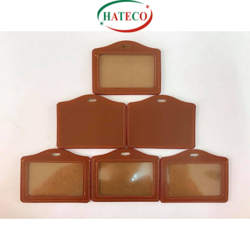 BAO ĐEO THẺ DA NGANG 1 MẶT NÂU (KT: 80mm * 102mm) - MẶT THẺ DA NÂU DỌC